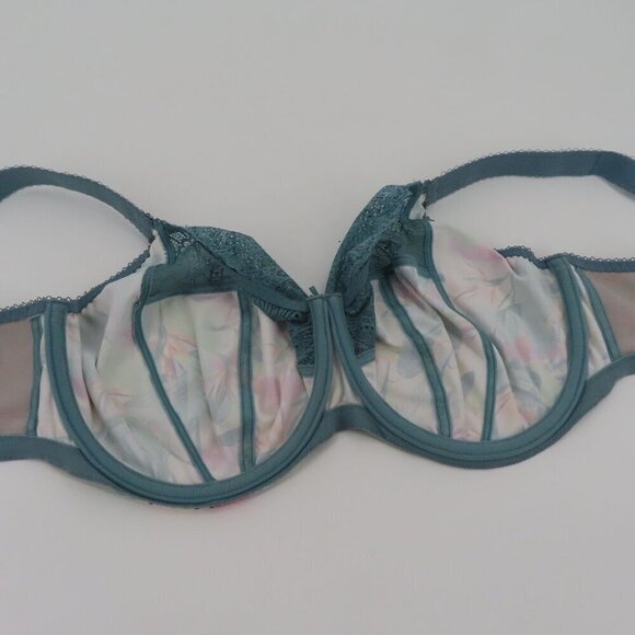 Elomi 36I Bra 4420 Mariella Underwire Banded Bra Tropical Blue Leaf Unlined - Picture 9 of 15